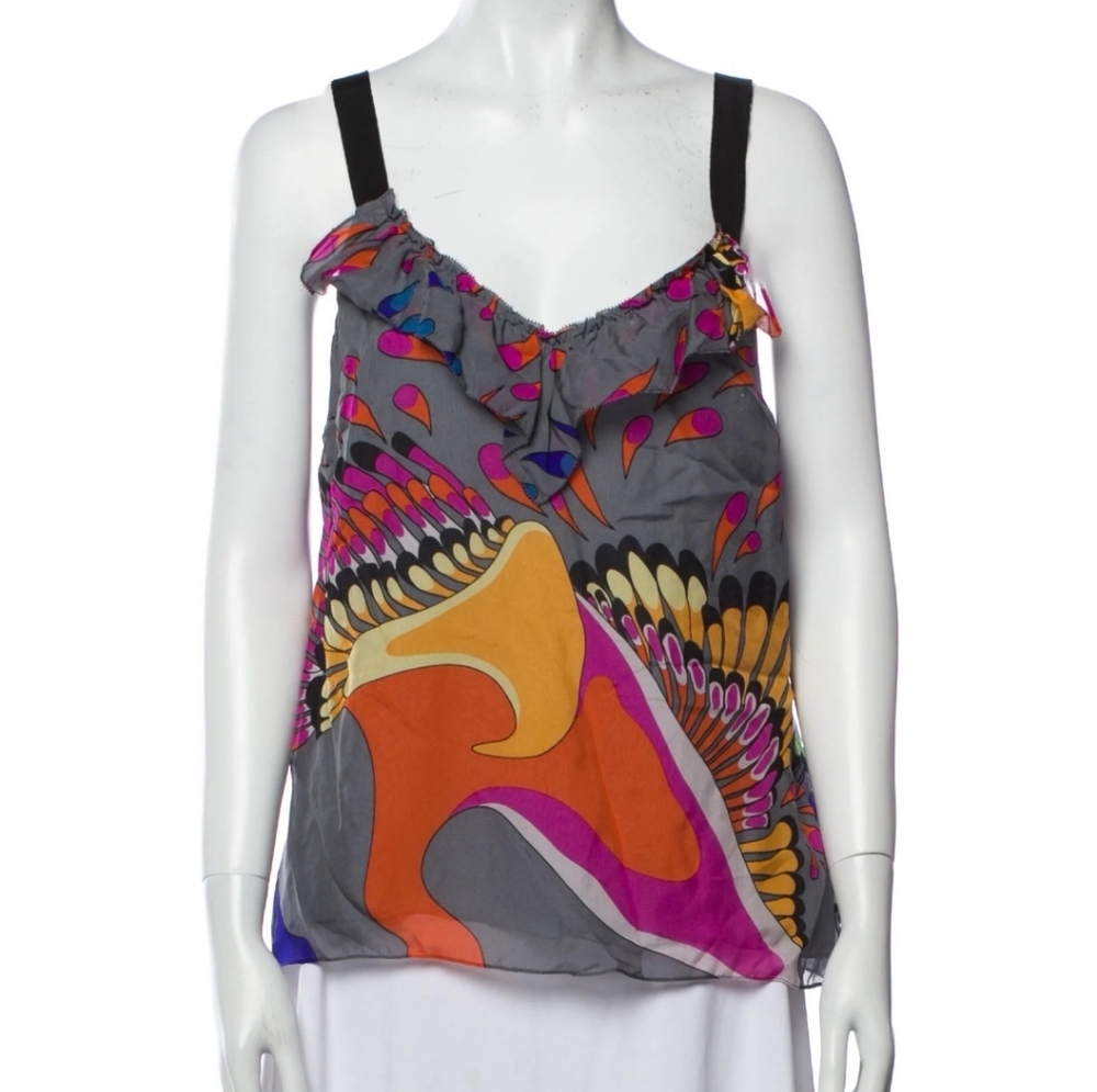 NWT Tibi silk print blouse